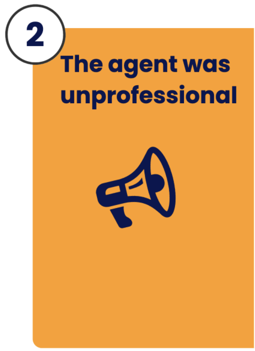 customer service complaints 2: The agent was unprofessional